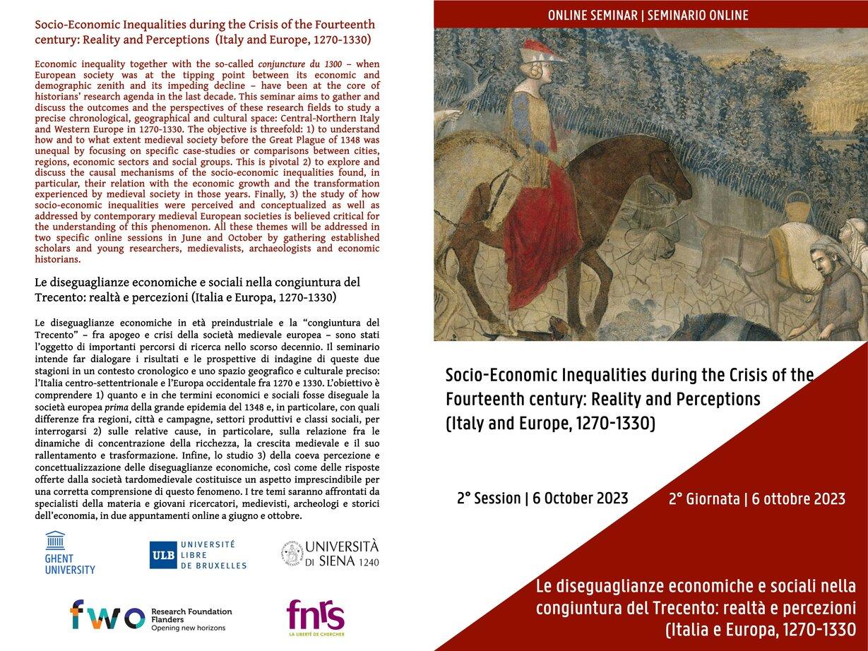 Socio-Economic Inequalities during the Crisis of the Fourteenth century: Reality and Perceptions (Italy and Europe, 1270-1330)